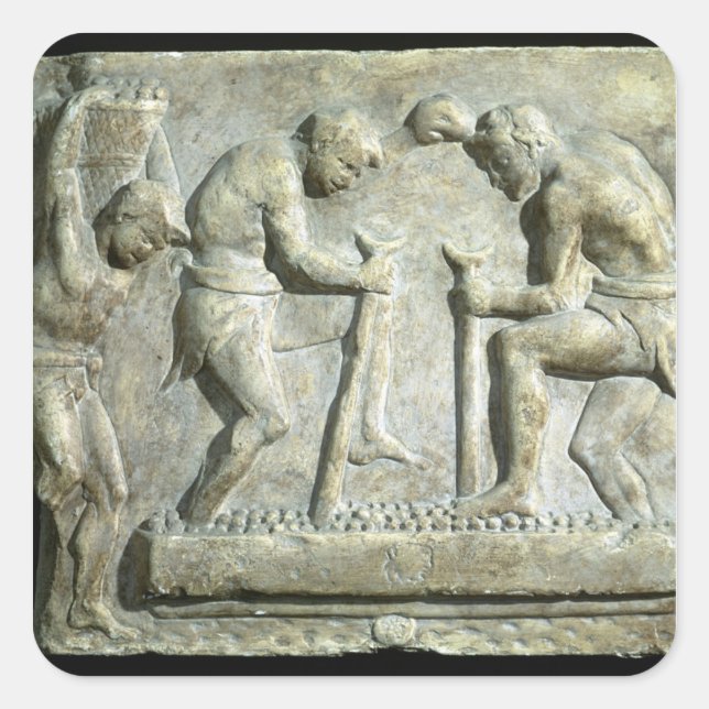Relief depicting pavers square sticker (Front)