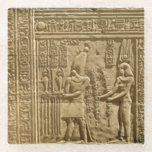 Relief depicting Ptolemy VIII Euergetes II Glass Coaster