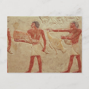 Relief depicting servants postcard