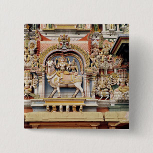 Relief depicting Shiva and Parvati riding 15 Cm Square Badge