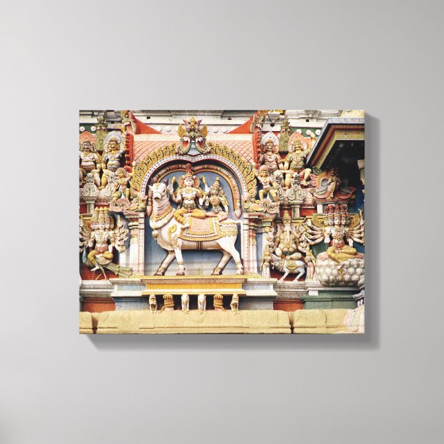 Relief depicting Shiva and Parvati riding Canvas Print (Front)