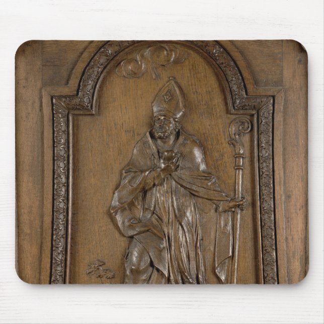 Relief depicting St. Medard  Bishop Mouse Mat (Front)