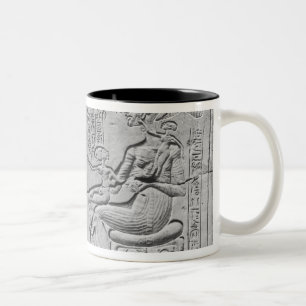 Relief depicting the Aten giving life Two-Tone Coffee Mug