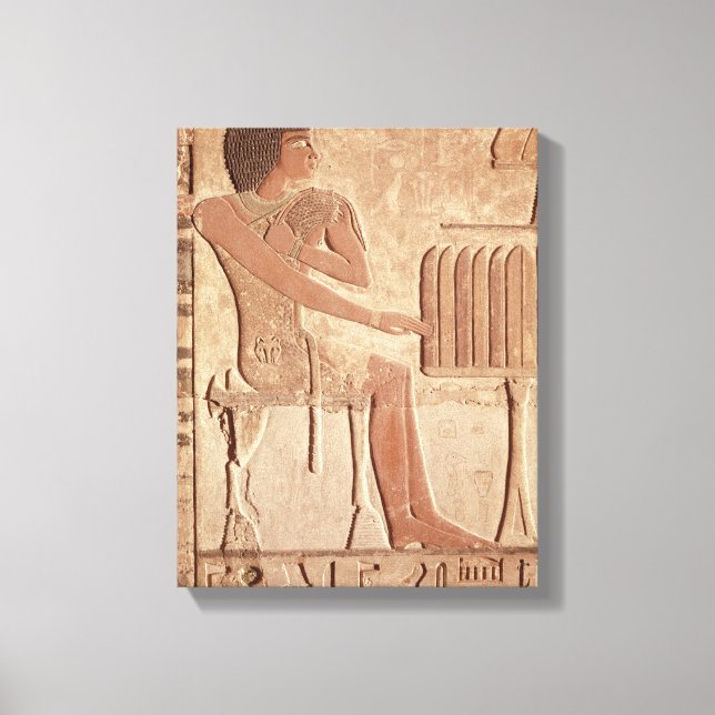 Relief depicting the deceased seated canvas print (Front)