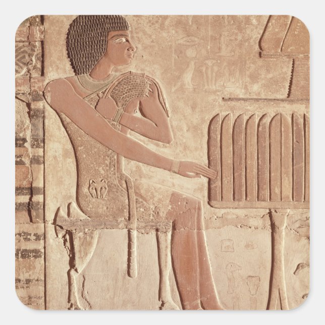 Relief depicting the deceased seated square sticker (Front)