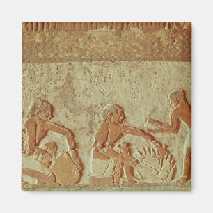 Relief depicting the making and baking of bread magnet
