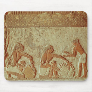 Relief depicting the making and baking of bread mouse mat