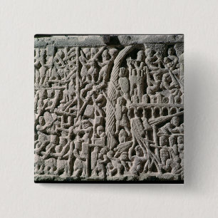 Relief depicting the Siege of Carcassonne 15 Cm Square Badge