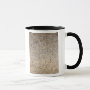 Relief depicting the unloading of wood mug