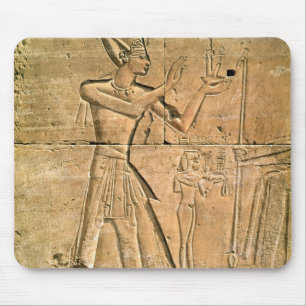 Relief depicting Tuthmosis III  making an Mouse Mat