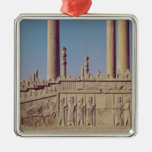 Relief frieze on the front of the eastern metal tree decoration