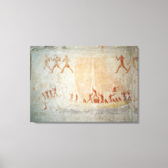 Relief from the Mastaba of Akhethotep depicting bo Canvas Print (Front)