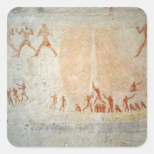 Relief from the Mastaba of Akhethotep depicting bo Square Sticker
