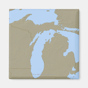 Relief Map of Michigan Magnet