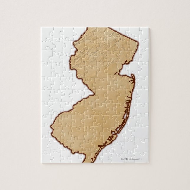 Relief Map of New Jersey Jigsaw Puzzle (Vertical)