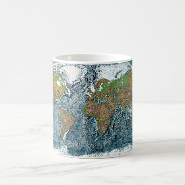 Relief Map of the Earth Coffee Mug (Center)