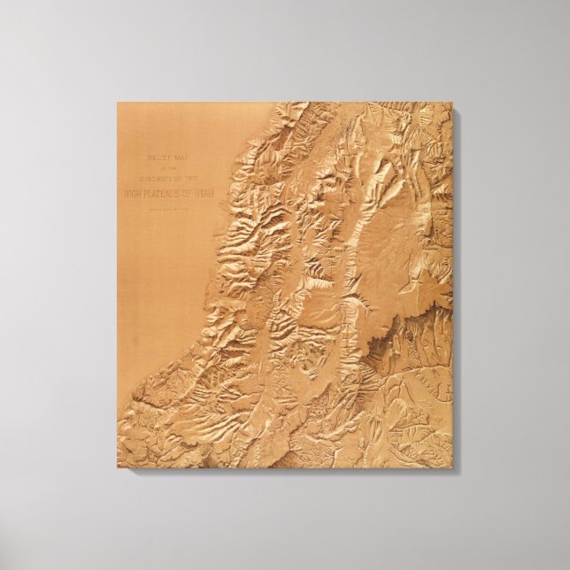 Relief map of Utah Canvas Print (Front)