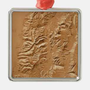 Relief map of Utah Metal Tree Decoration