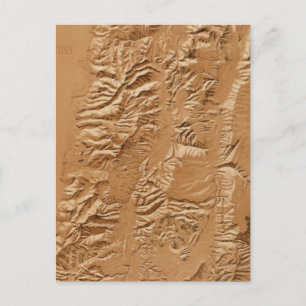 Relief map of Utah Postcard
