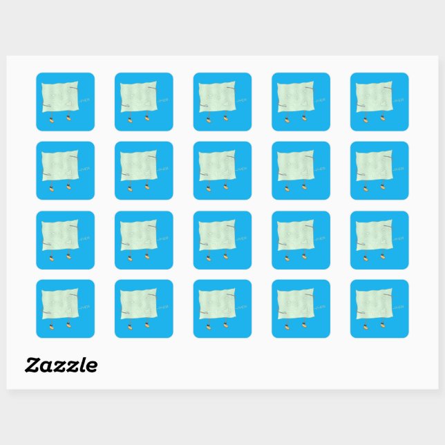 Relief Map -  Square Sticker (Sheet)