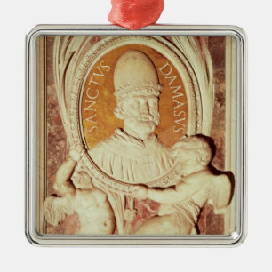 Relief of Damasus I  on a nave pilaster Metal Tree Decoration