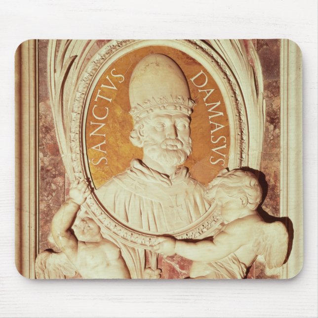 Relief of Damasus I  on a nave pilaster Mouse Mat (Front)