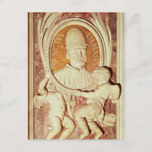 Relief of Damasus I  on a nave pilaster Postcard