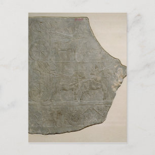 Relief of the Assyrian army in battle and at Postcard