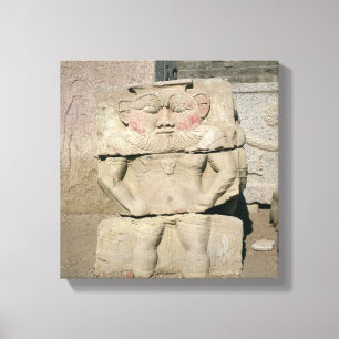 Relief of the Egyptian household god, Bes Canvas Print