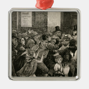 Relief of the Unemployed in London Metal Tree Decoration