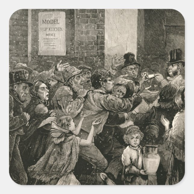 Relief of the Unemployed in London Square Sticker (Front)