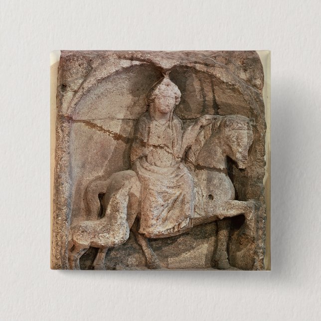 Relief representing Epona, Gaulish goddess 15 Cm Square Badge (Front)
