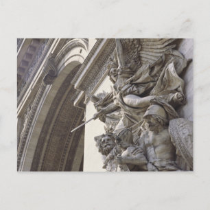 Relief sculpture on Arc de Triomphe in Paris, Postcard