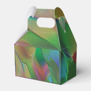 Reliefs with predominance of green and mat yellow favour box