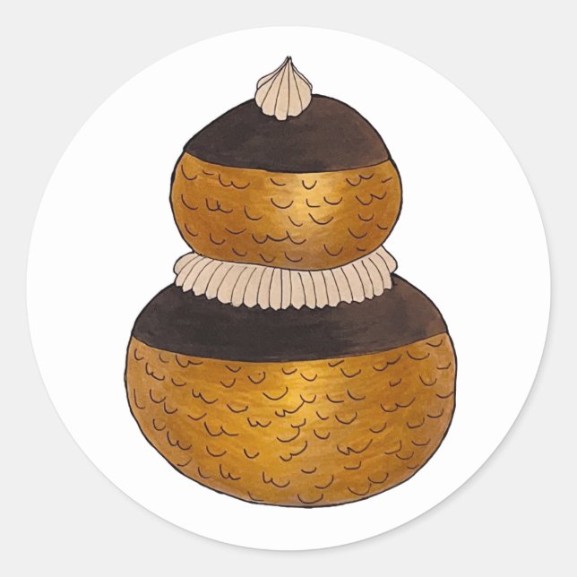 Religieuse French Choux Pastry Cream Puff Dessert Classic Round Sticker (Front)