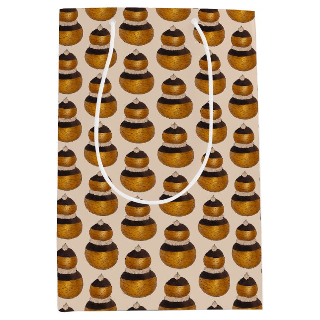 Religieuse French Choux Pastry Cream Puff Dessert Medium Gift Bag (Front)
