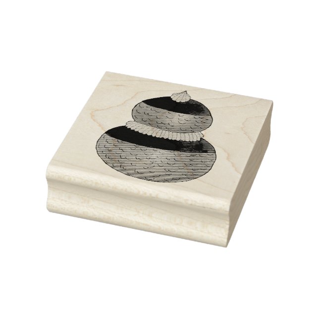 Religieuse French Choux Pastry Cream Puff Dessert Rubber Stamp (Stamp)