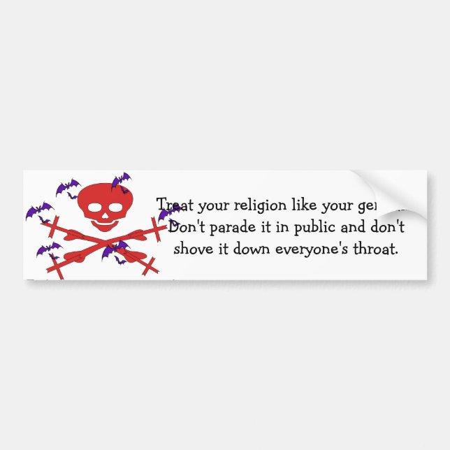 Religion Advice Bumper Sticker (Front)