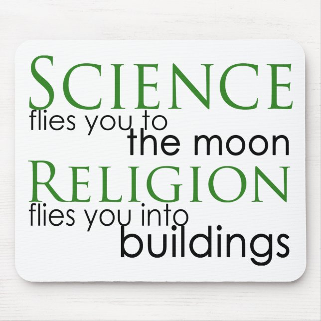 Religion and Science Atheist Mouse Mat (Front)