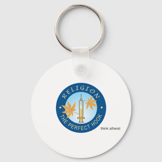 Religion as a Drug Classic Button Keychain (Front)