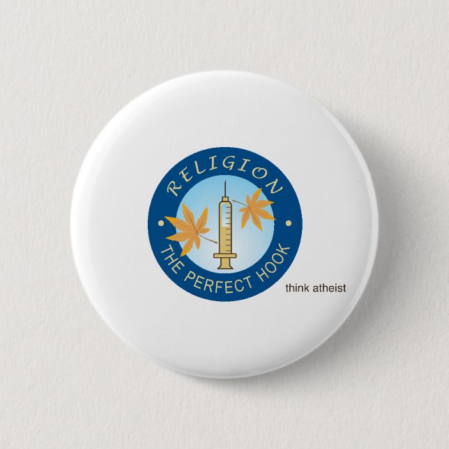 Religion as a Drug Round Button (Front)