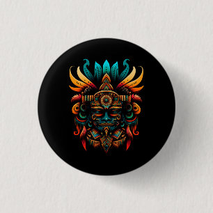 Religion Aztec God Tlaloc Mayan Mythology Deity Me 3 Cm Round Badge
