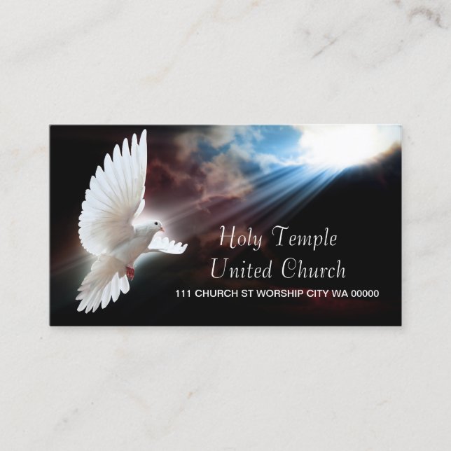 Religion Christian Dove Spiritual Church Praise Business Card (Front)