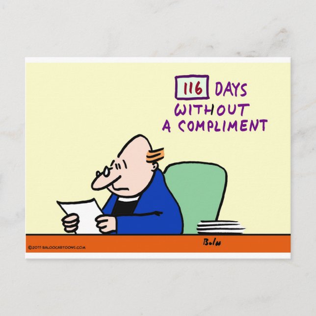 religion church preacher priest compliment postcard (Front)