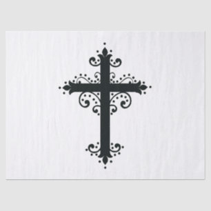 Religion Cross with an ornament Tissue Paper