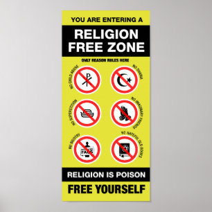 Religion Free Zone Poster