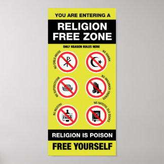 Religion Free Zone Poster