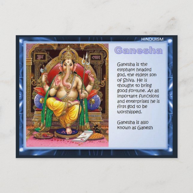 Religion, Hinduism, Ganesha Postcard (Front)