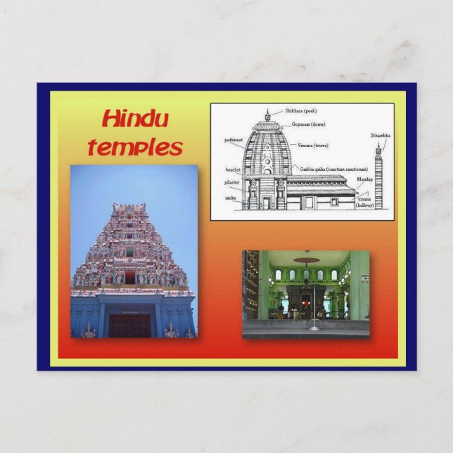 Religion, Hinduism, Hindu temples Postcard (Front)
