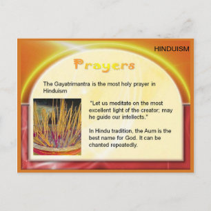 Religion, Hinduism,India,  Hindu Prayers Postcard